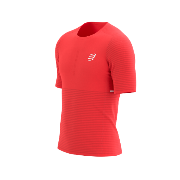 Áo chạy bộ Nam Compressport Pro Racing SS Tshirt - Đỏ (Fluo Red)