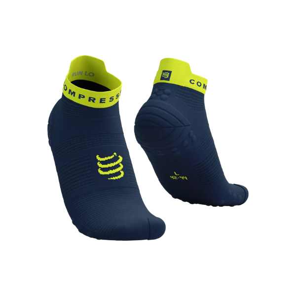 Compressport Unisex's Pro Racing Socks v4.0 Run Low - Blues/Green Sheen