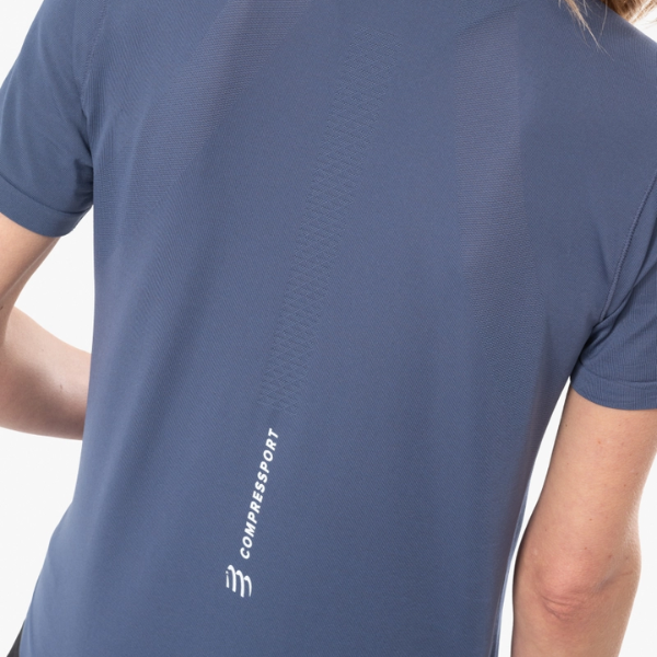 Áo chạy bộ Nữ Compressport Performance SS TShirt - Xanh (Indigo)