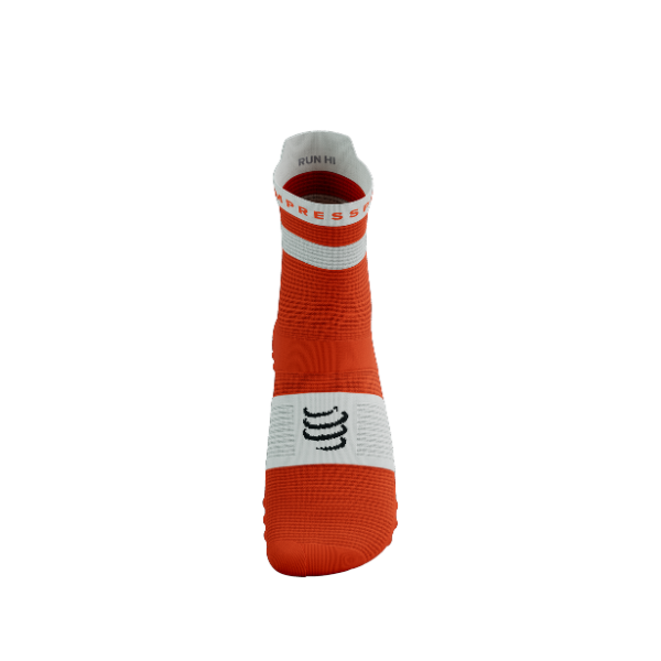 Tất Chạy Bộ Compressport Pro Racing Socks v4.0 Run High - Tigerlily/White