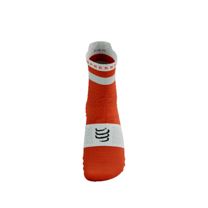 Tất Chạy Bộ Compressport Pro Racing Socks v4.0 Run High - Tigerlily/White
