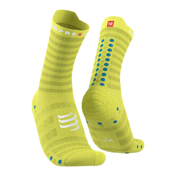 Tất chạy bộ Compressport Unisex's Pro Racing Socks v4.0 Ultralight - Primrose/Fjord Blue