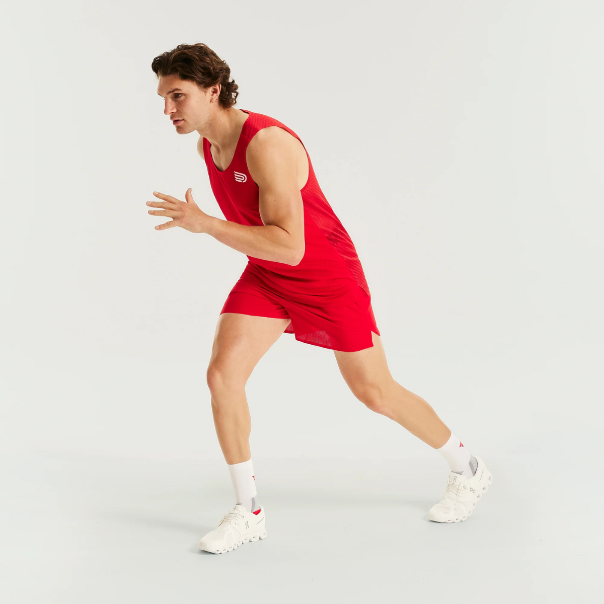 Áo chạy bộ Nam Pressio Elite Singlet - Xanh (SPR/SLV)