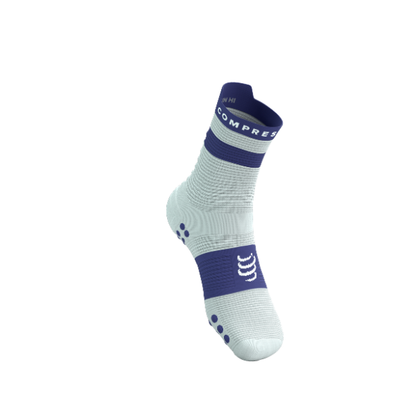 Tất Chạy Bộ Compressport Pro Racing Socks v4.0 Run High - Xanh/Trắng (Star White/Oriental Blue)