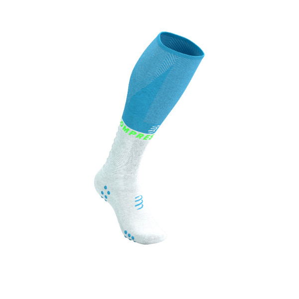 Tất chạy bộ Compressport Full Socks Oxygen - Xanh (Norse Blue/Neon Green)