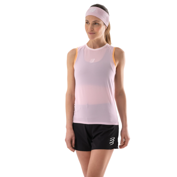 Áo chạy Trail Nữ Compressport Trail Racing Tank - Hồng/Cam (Roseate)