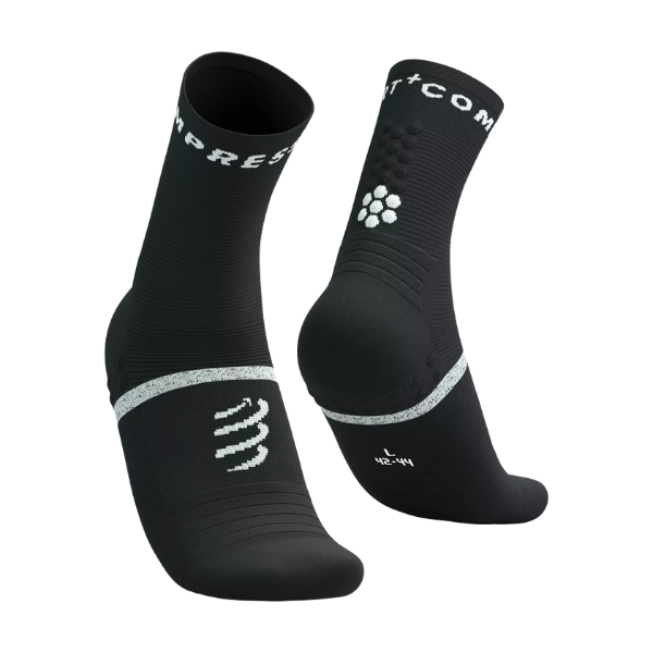Tất chạy bộ Compressport Pro Marathon Socks v2.0 - Đen/Trắng (Black/White)
