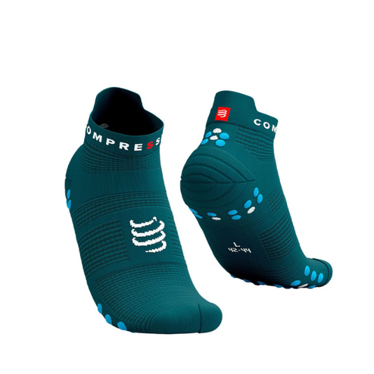 Tất chạy bộ Compressport Pro Racing Socks v4.0 Run Low - Shaded Spruce/Hawaiian Ocean