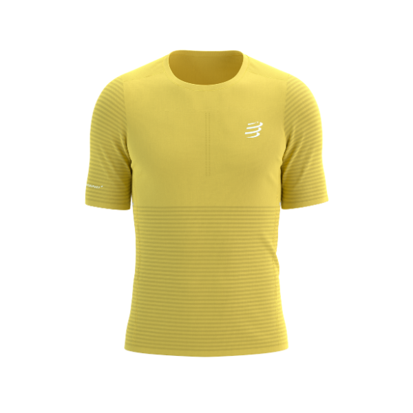 Áo chạy bộ Nam Compressport Pro Racing SS Tshirt - Vàng Lemon