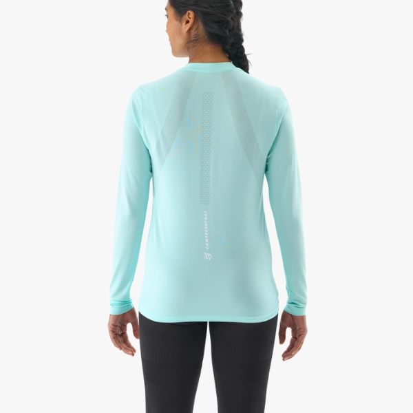 Áo chạy bộ Nữ Compressport Performance Long Sleeve Tshirt W - Xanh (Shell Blue)