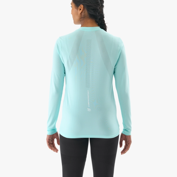 Compressport Women's Performance Long Sleeve Tshirt W - Shell Blue