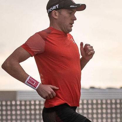 Băng bảo vệ cổ tay Compressport Unisex's Sweatbands 3D.Dots - Xanh (Blue/ White)