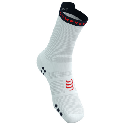 Tất chạy bộ Compressport Pro Racing Socks v4.0 Run High - Trắng (White)