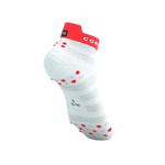 Tất chạy bộ Compressport Pro Racing Socks v4.0 Ultralight Run Low - Trắng/Đỏ (White/Fluo Red/Black)