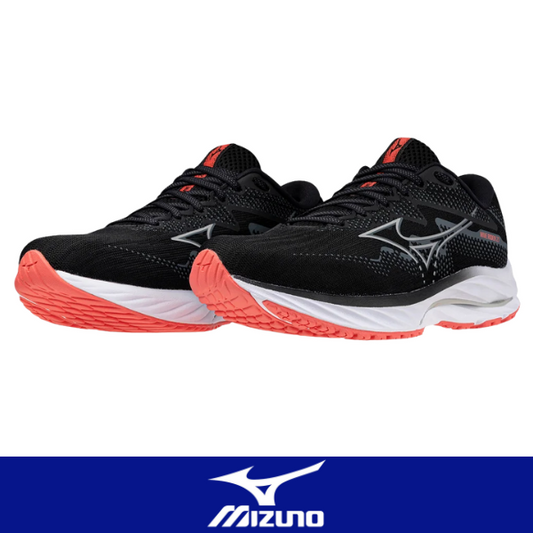 Giày chạy bộ Nữ Mizuno Wave Rider 27 - Đen (Black/Nickel/Dubarry)