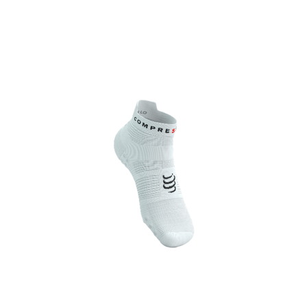 Tất Chạy Bộ Compressport Pro Racing Socks v4.0 Run Low - Trắng (White/Black)