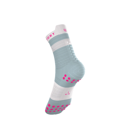 Tất Chạy Bộ Compressport Pro Racing Socks v4.0 Run High - Ether/Neon Pink