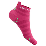 Compressport Pro Racing Socks v4.0 Ultralight Run Low - Hot Pink/Summer Green