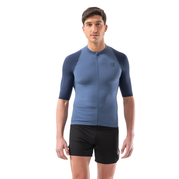 Áo chạy Trail Nam Compressport Trail Racing Postural SS Top - Xanh (Indigo/Blues)