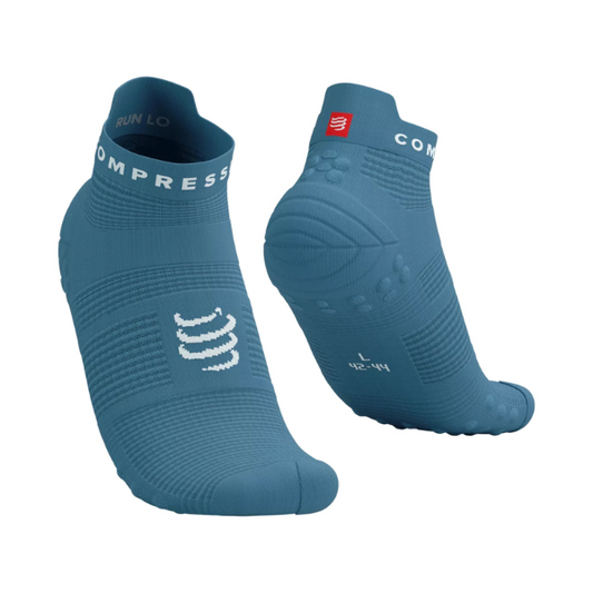Tất chạy bộ Compressport Unisex's Pro Racing Socks v4.0 Run Low - Xanh (Niagara/White)