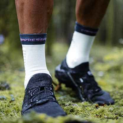 Tất chạy Trail Compressport Unisex's Pro Racing Socks v4.0 Trail - Aqua/Stargazer/Cyclamen