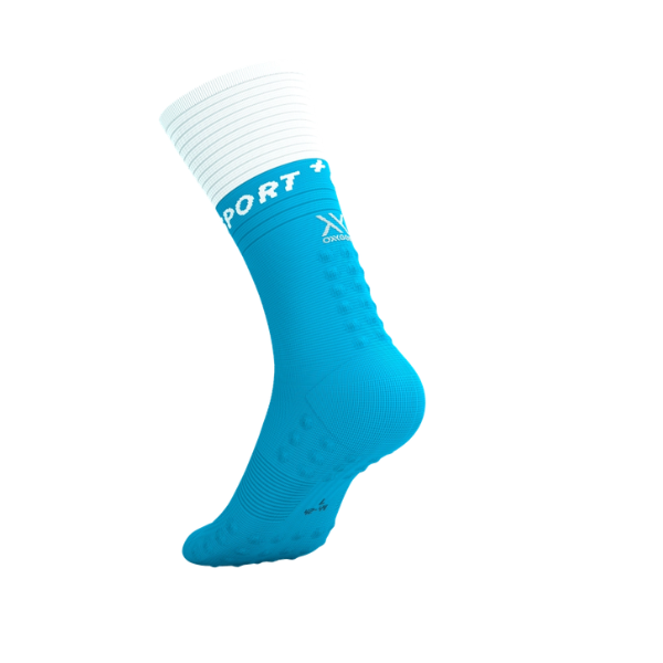 Tất chạy bộ Compressport Mid Compression Socks V2.0 - Norse Blue/White