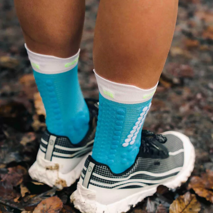 Tất chạy Trail Compressport Pro Racing Socks v4.0 Trail - Norse Blue/Neon Green