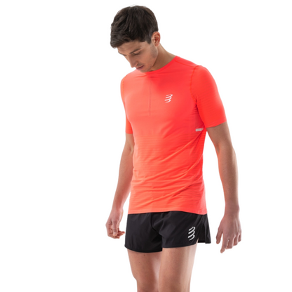 Áo chạy bộ Nam Compressport Pro Racing SS Tshirt - Đỏ (Fluo Red)