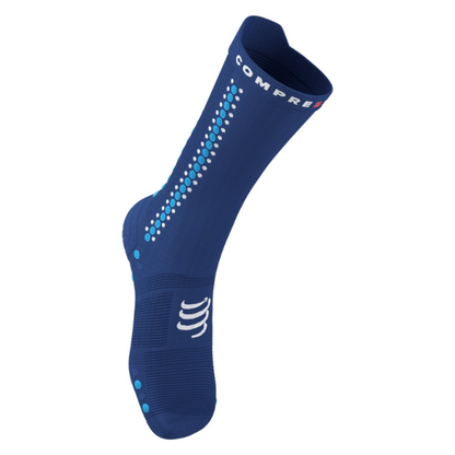 Tất đạp xe Compressport Pro Racing Socks v4.0 Bike - Xanh (Sodalite/Fluo Blue)