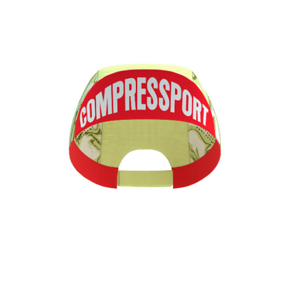 Mũ chạy bộ Compressport Pro Racing Cap - Xanh/Đỏ (Green Camo/Fluo Red)