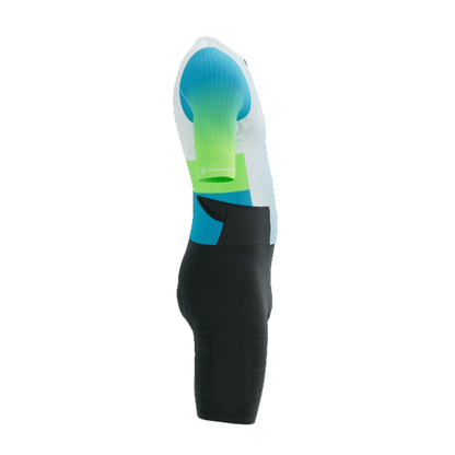 Đồ Ba Môn Nam Compressport Stream SS Trisuit - Trắng/Xanh (White/Blue Green)