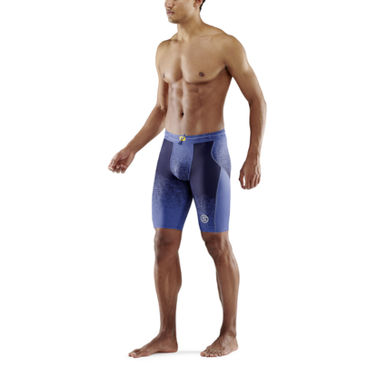 Quần Ngắn Bó Cơ Nam SKINS Compression 3-Series - Xanh Đen (Dot Fade Blue)