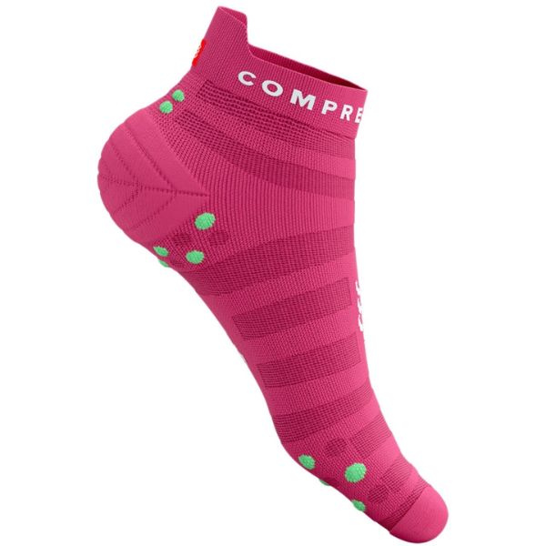 Tất chạy bộ Compressport Unisex's Pro Racing Socks v4.0 Run Low - Hot Pink/Summer Green