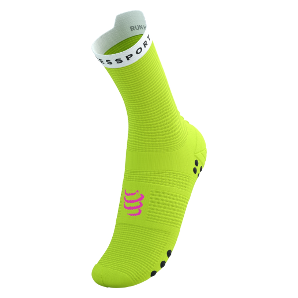 Compressport Pro Racing Socks v4.0 Run High - Safety Yellow/Neon Pink