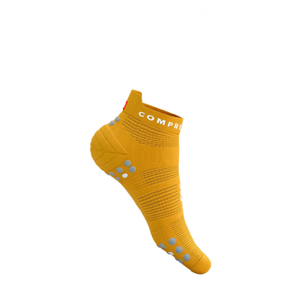 Tất chạy bộ Compressport Unisex's Pro Racing Socks v4.0 Run Low - Vàng (Citrus/Alloy)