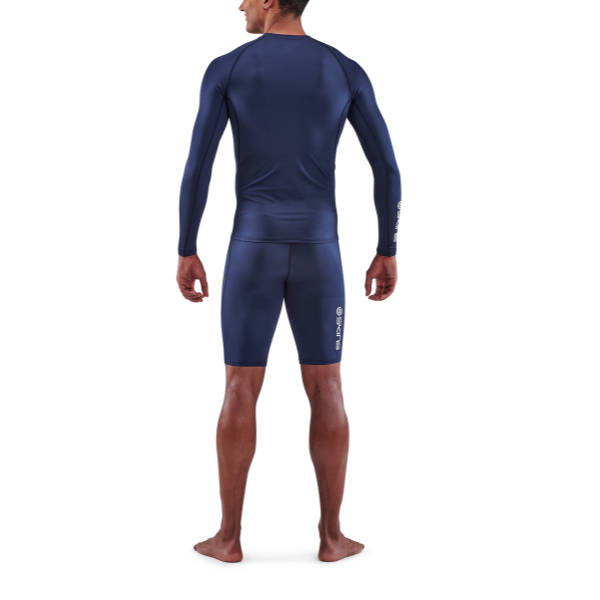 Áo Bó Cơ Tay Dài Nam SKINS Compression Tops 1-Series - Xanh (Navy Blue)