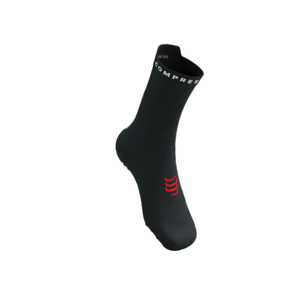 Tất Chạy Bộ Compressport Pro Racing Socks v4.0 Run High - Đen (Black/White)