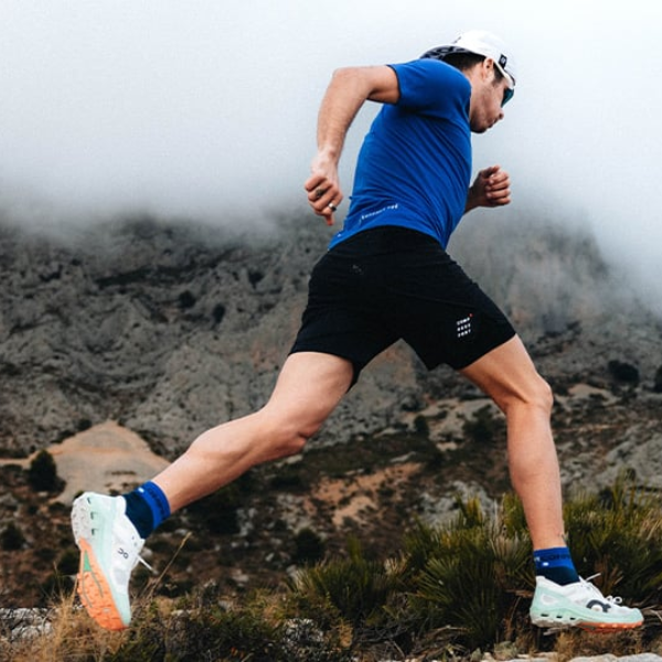 Tất chạy Trail Compressport Ultra Trail Low Socks - Đỏ/Trắng (Fluo Red/White)