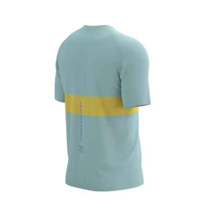 Áo chạy Bộ Nam Compressport Performance SS Tshirt - Ether/Lemon