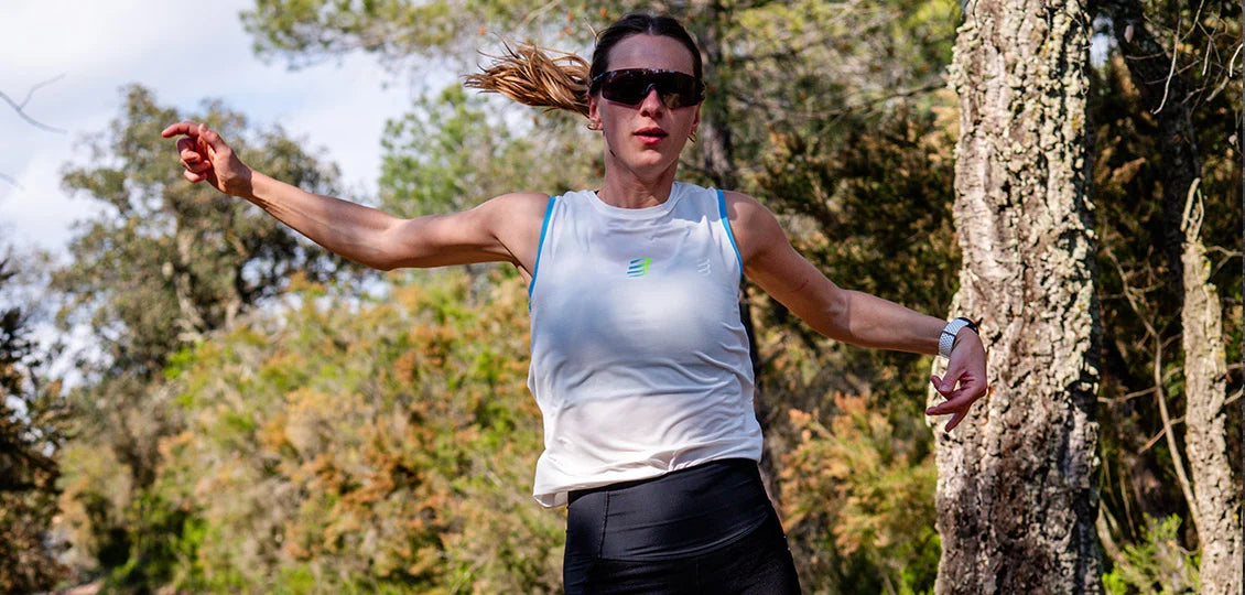 Áo chạy Trail Nữ Compressport Trail Racing Tank - Trắng Star White