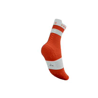 Tất Chạy Bộ Compressport Pro Racing Socks v4.0 Run High - Tigerlily/White