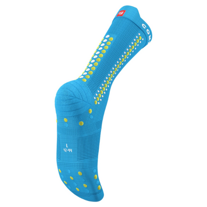 Tất chạy bộ Compressport Unisex's Pro Racing Socks v4.0 Bike - Fluo Blue/Primerose
