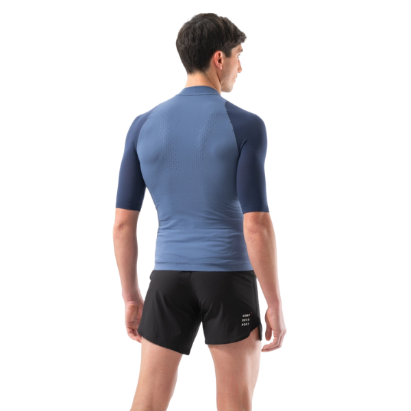 Áo chạy Trail Nam Compressport Trail Racing Postural SS Top - Xanh (Indigo/Blues)