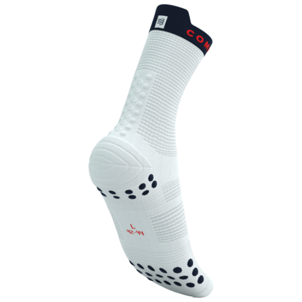 Tất chạy bộ Compressport Pro Racing Socks v4.0 Run High - Trắng (White)