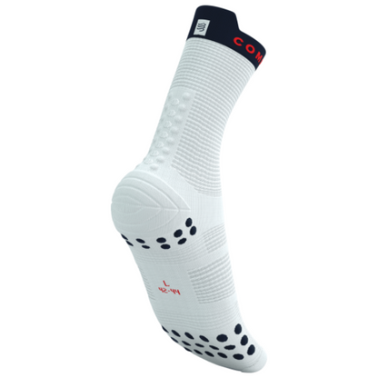 Tất chạy bộ Compressport Pro Racing Socks v4.0 Run High - Trắng (White)