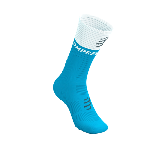 Tất chạy bộ Compressport Mid Compression Socks V2.0 - Norse Blue/White