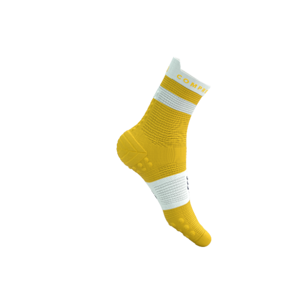 Tất Chạy Bộ Compressport Pro Racing Socks v4.0 Run High - Vàng Lemon/White