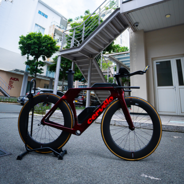 Sườn xe đạp Ba môn Cervelo P5 - Đỏ (Red Hot)