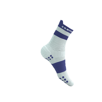 Tất Chạy Bộ Compressport Pro Racing Socks v4.0 Run High - Xanh/Trắng (Star White/Oriental Blue)