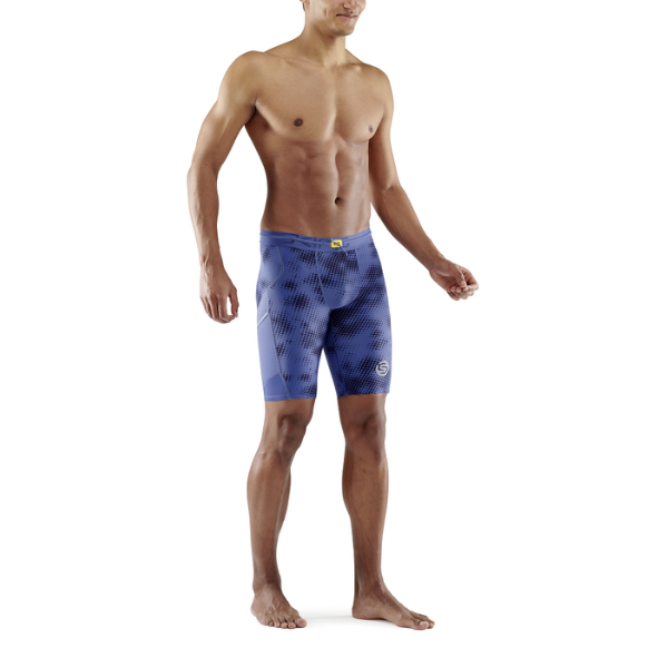 Quần Ngắn Bó Cơ Nam SKINS Compression 3-Series - Xanh (Camo Blue)